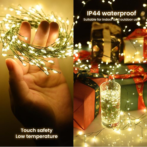 Dailyart 200 LED Fairy Lights - Remote Control, 10Ft Warm White String Lights for Bedroom & Party Decor