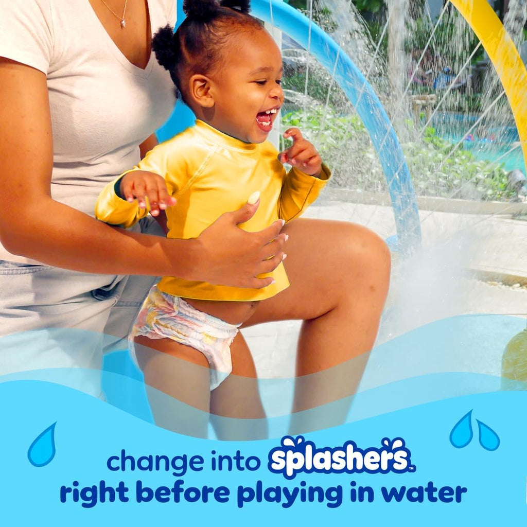 Pampers Swim Diapers - Splashers Size 4 | 18 Count Gap-Free Disposable Baby Swimming Pants