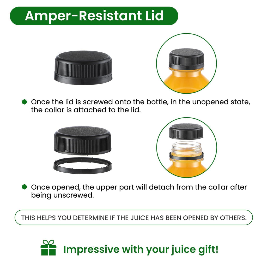 12 Pack, 12 OZ Reusable Plastic Juice Bottles with Caps, Plus 12 Labels & 2 Silicone Funnels - Clear Juicing Bottles for Juice, Smoothies, Ginger, Tea, Coffee - Food Grade & Leakproof Travel Bottles