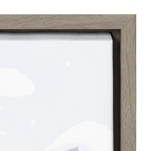 Kate and Laurel x Maja Tomljanovic Collaboration Winter Wonderland Framed Canvas Wall Art, 23x33 Gray, Animated Winter Art for Wall