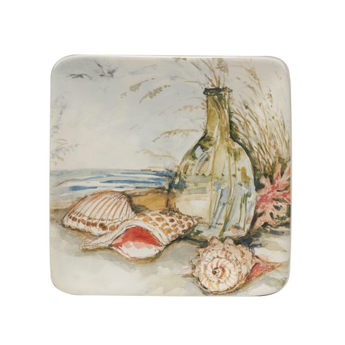 Certified International Coastal Landscape 6" Canape/Luncheon/Appetiser Plates, Assorted Designs, Multicolor, Medium, Set of 4