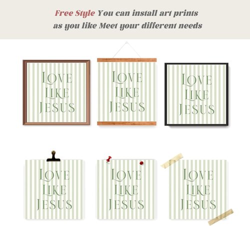 LARTSFRO Coquette Wall Art Decor - Sage Green Bow Christian Posters | Inspirational Bible Verses, 10x10 Inch Set of 4 (Unframed)