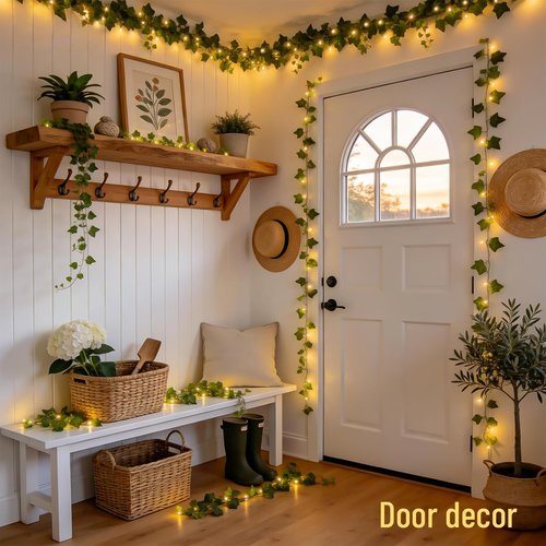 JMEXSUSS 100 LED Ivy Vines with Fairy Lights - 33 FT Waterproof String Lights with Remote | Warm White