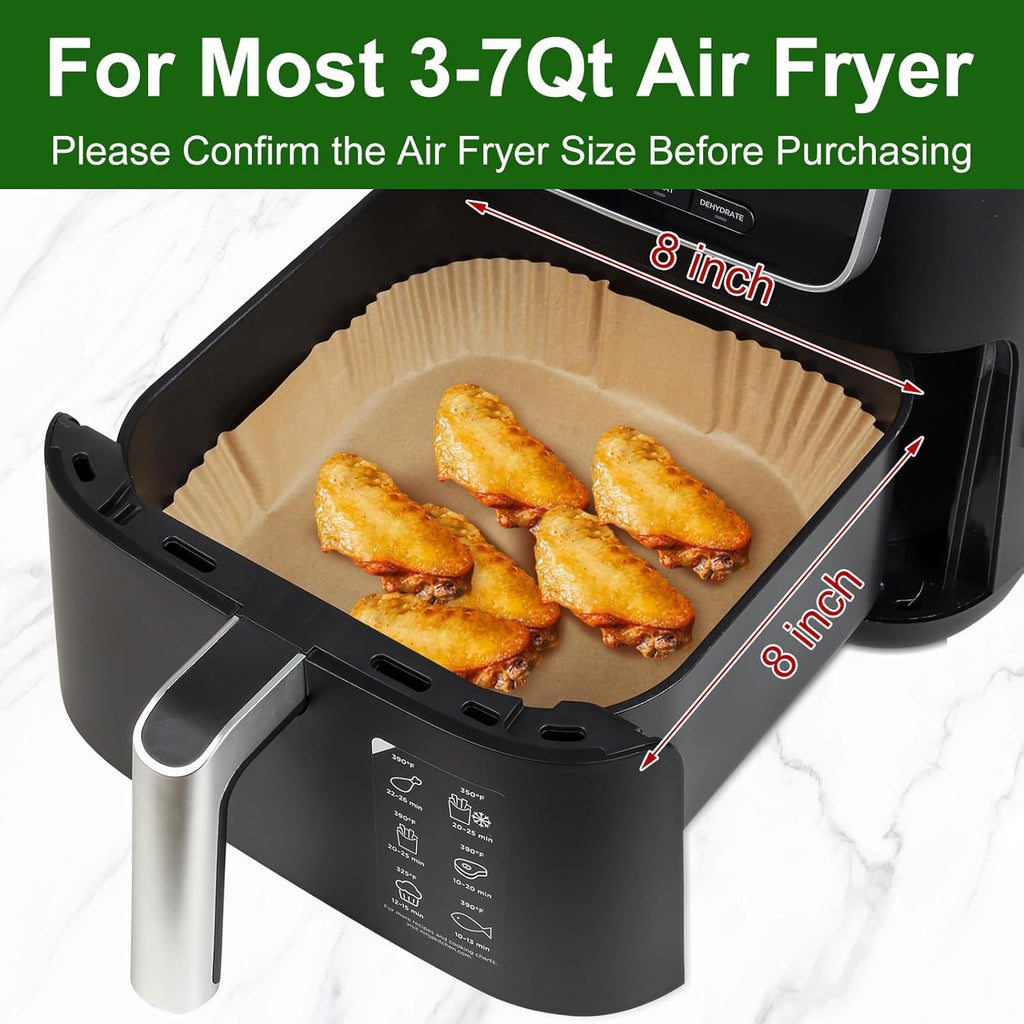 SIUDANGKA Air Fryer Disposable Paper Liners - 125 Pcs Parchment Pads for Ninja Air Fryer Pro AF141/AF142/AG301