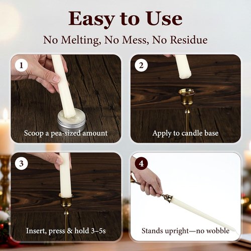 Enhon Candle Adhesive | 4 Pack 8oz Taper Stick Glue for Secure Wedding & Holiday Decor