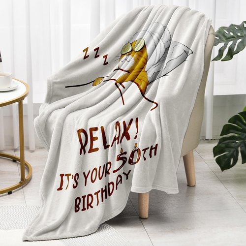 50th Birthday Gifts for Her, 50th Birthday Gifts for Women - Relax Throw Blanket, Happy 50th Birthday Gift Ideas for 50 Year Old Woman - 1975 Birthday Decoration Gift for Wife Mom Grandma - 50"x60"