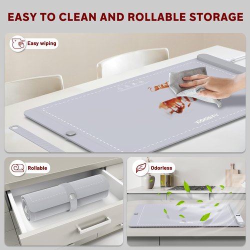 Food Warming Mat WochiTV Electric Warming Tray with 6 Level Temperature Control and 6 Hours Timer Extra Large Food Warmer Perfect for Parties Gatherings Buffet (Gray)