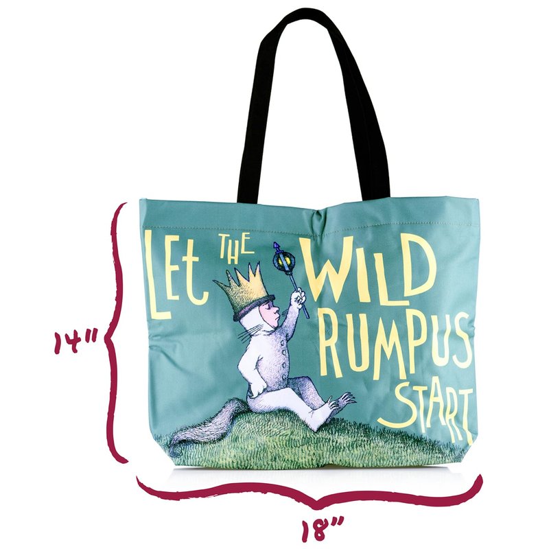 CON*QUEST Conquest Journals Where the Wild Things Are Tote Bag, Durable Woven Polyester, Secure Snap Closure, Inside Pocket, Patterned Inner Lining, 18'' x 14'' x 4'', Officially Licensed