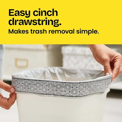 Glad Small Drawstring Trash Bags - Lemon Fresh Bleach Scent, 4 Gal, 80 Count