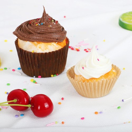 Caperci Mini Cupcake Liners - 500 Count Natural Greaseproof Baking Cups | No Smell, Perfect for Muffins