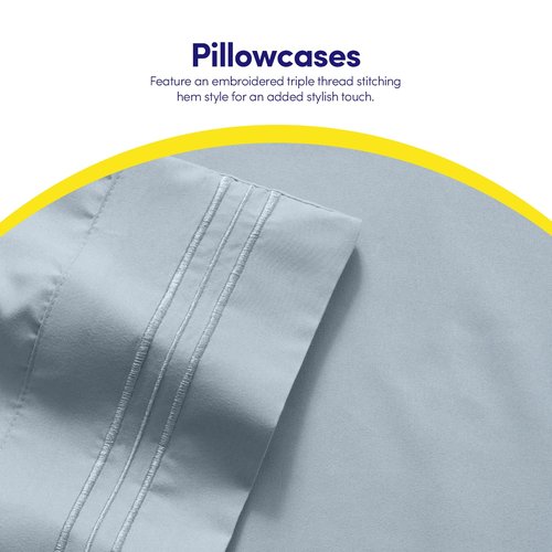 1500 Supreme Collection Queen Sheet Sets Misty - Luxury Hotel Bed Sheets and Pillowcase Set for Queen Mattress - Extra Soft, Elastic Corner Straps, Deep Pocket Sheets, Queen Misty