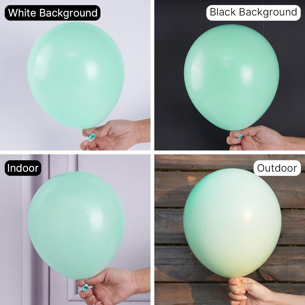 PartyWoo Mint Balloons - 100 Pcs Pastel Teal in Various Sizes for Stunning Party Decorations