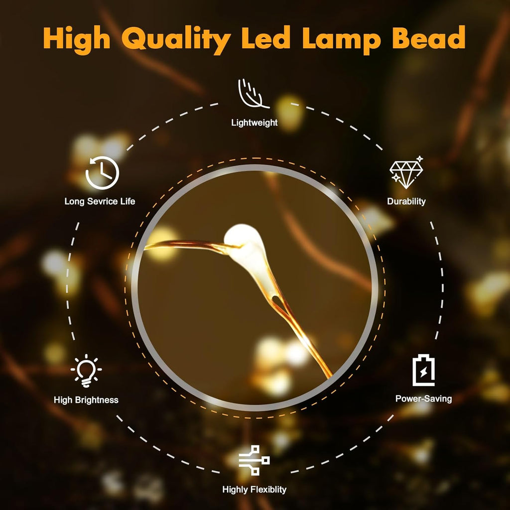 Skiennix 33ft Warm White Fairy Lights - 100 LED Waterproof Copper Wire String Lights for Indoor & Outdoor Decor
