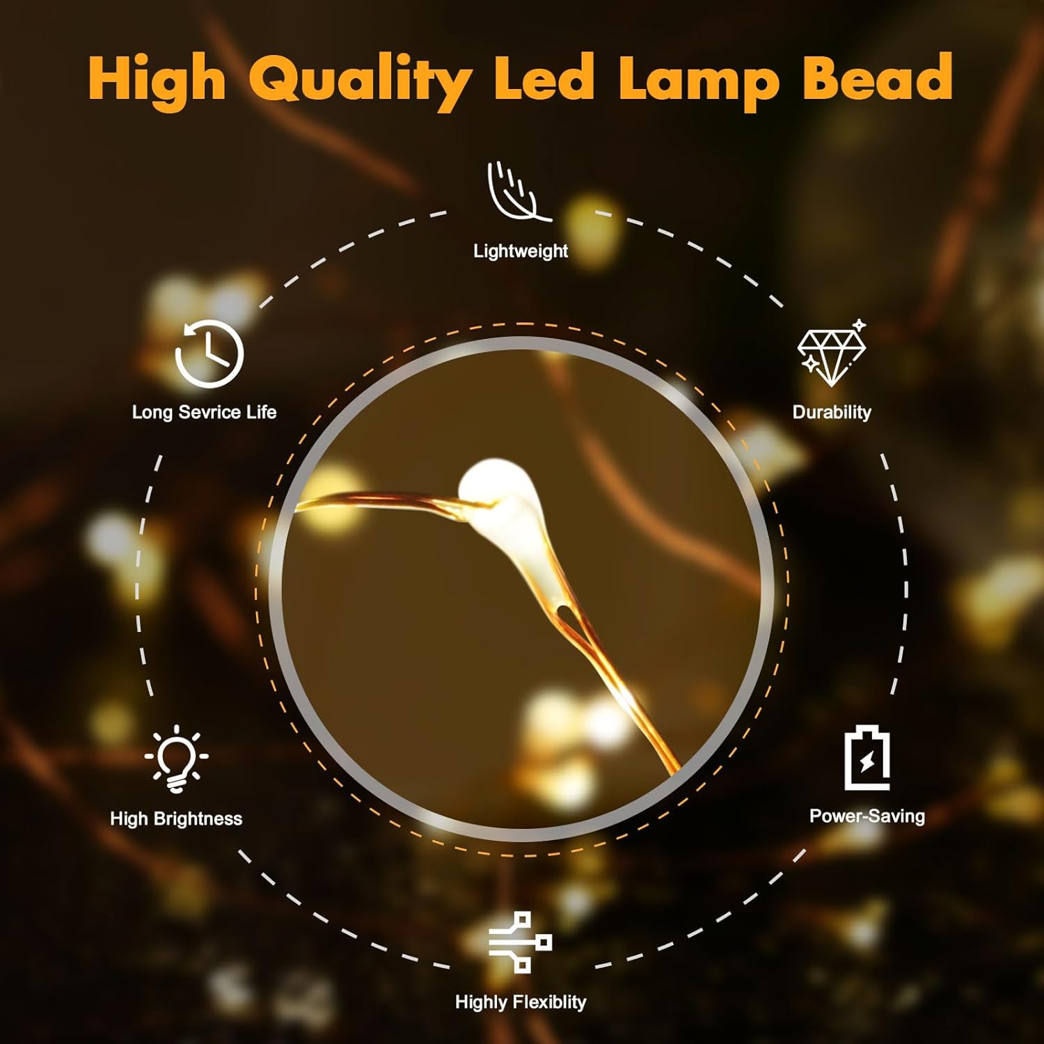 Skiennix 33ft Warm White Fairy Lights - 100 LED Waterproof Copper Wire String Lights for Indoor & Outdoor Decor