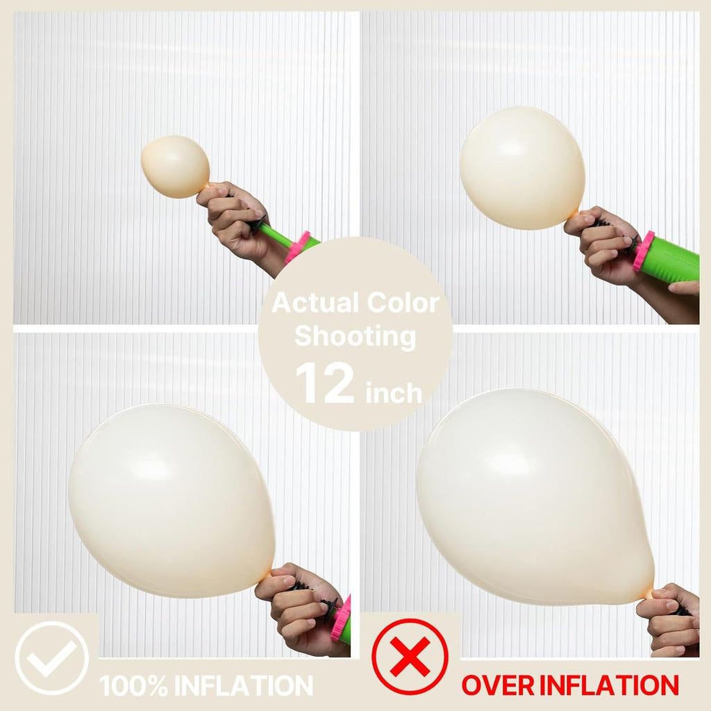 PartyWoo Beige Balloons - 140-Piece Cream & Ivory Balloon Arch Kit for Weddings, Graduations & Parties