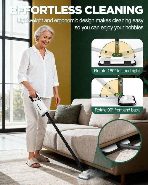 Powerful 11-in-1 Steam Mop Detachable Handheld Steam Cleaner for Hardwood Floors, Clothes, Windows, Tiles, Furniture, Carpet