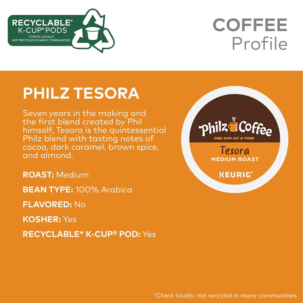 Philz Coffee Tesora K-Cup® Pods - Medium Roast Single Serve Coffee, 20 Count Pack