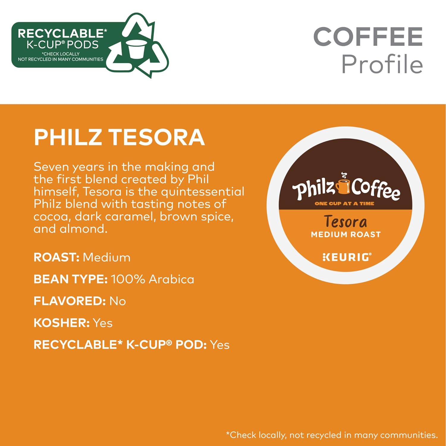 Philz Coffee Tesora K-Cup® Pods - Medium Roast Single Serve Coffee, 20 Count Pack