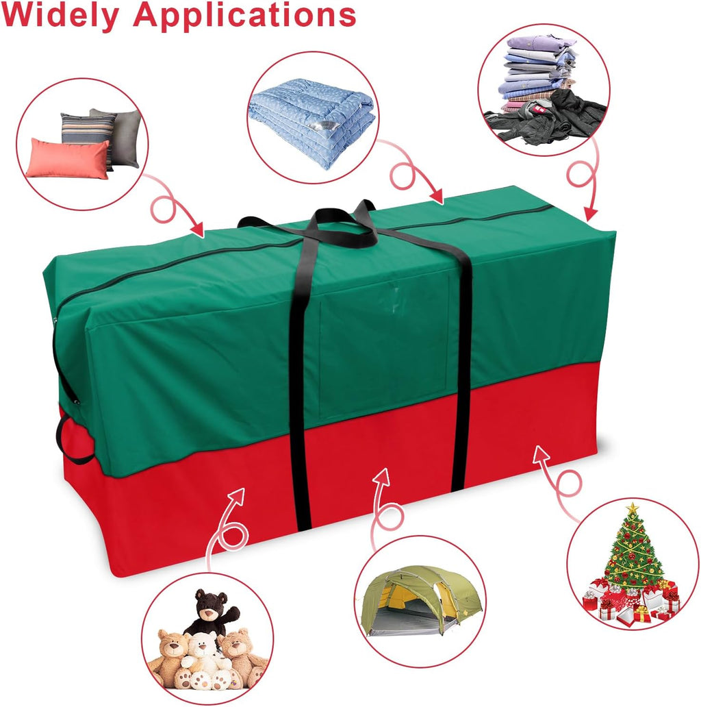 Skiennix Christmas Tree Storage Bag - Fits Up to 10 Ft Tall Trees | Heavy-Duty 600D Oxford Material with Reinforced Handles & Dual Zipper