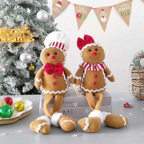 BALONAR Christmas Plush Gingerbread Man Doll - 15 Inch Soft Holiday Decor for Home & Tree