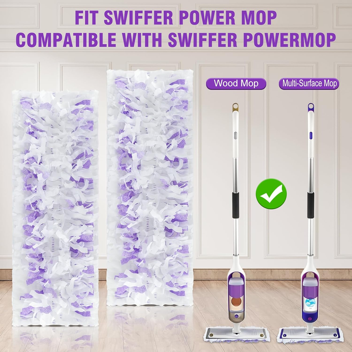 Skiennix Power Mop Refills - 40 Pack Unscented Thickened Multi-Surface & Wood Cleaning Pads