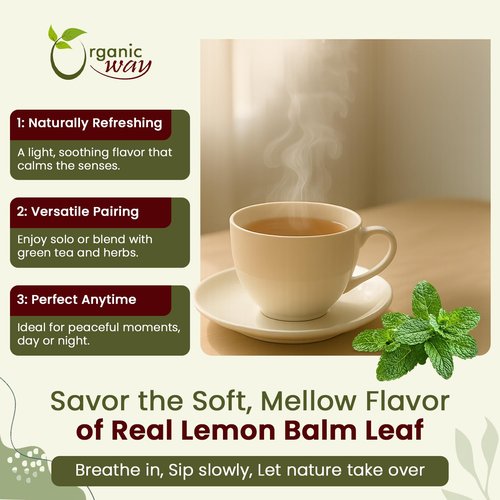Organic Way Lemon Balm Leaf Whole (Melissa officinalis) - Herbal Tea | Organic & Kosher Certified | Vegan | Raw, Non GMO & Gluten Free | USDA Certified | Origin - Albania (2 Ounce (Pack of 1))