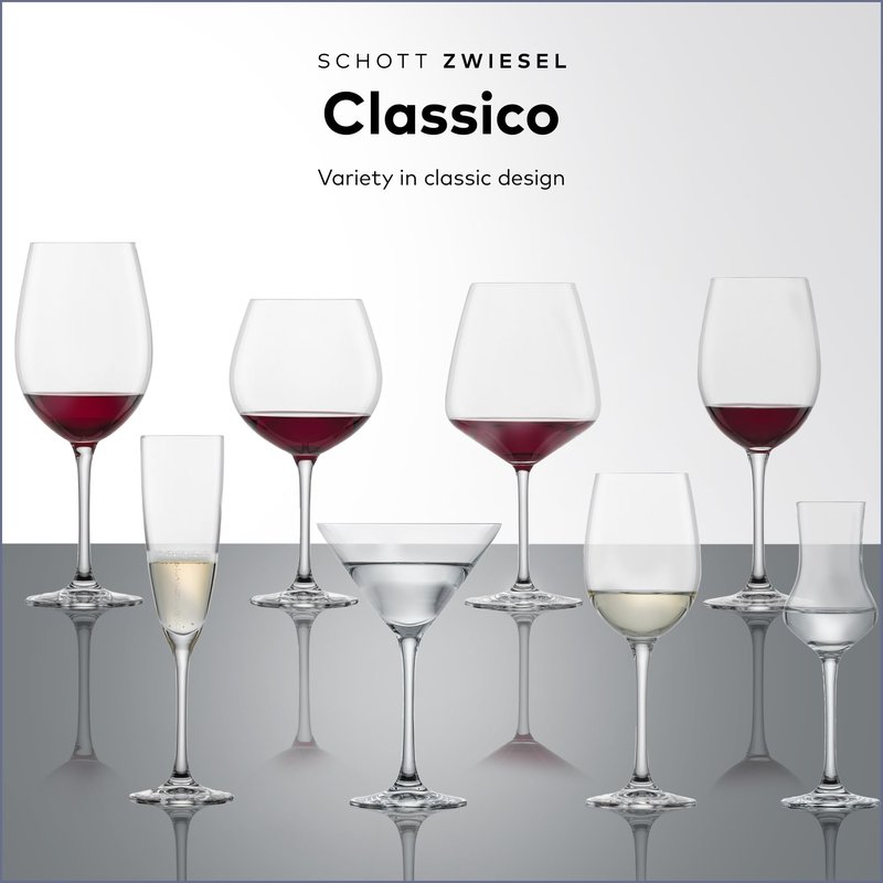 SCHOTT ZWIESEL Classico Red Wine Glass (Set of 6), Crystal Glasses for Red Wine or Water, Dishwasher-Safe Tritan Wine Glasses, Made in Germany (18 Ounce)