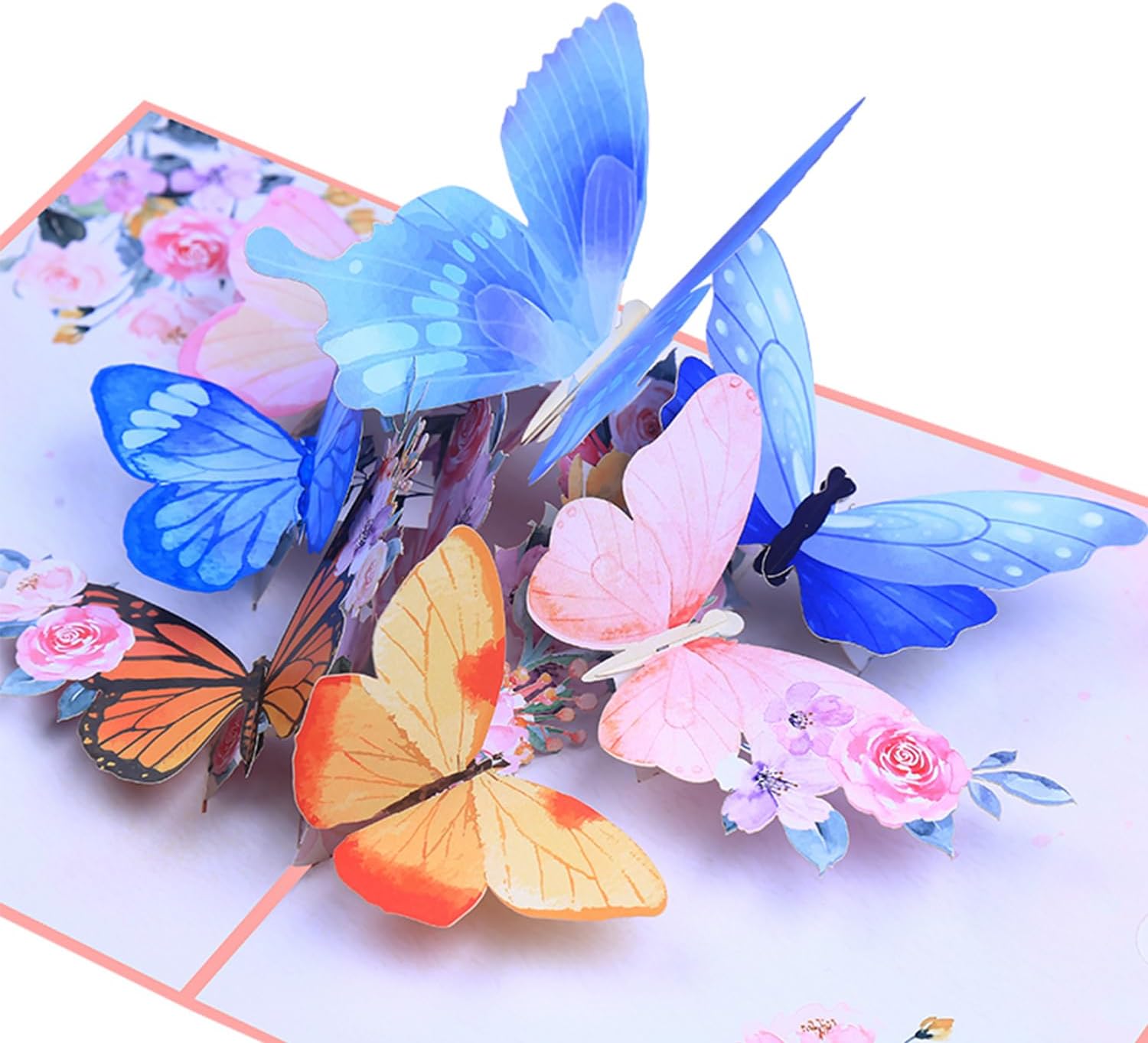 ROBBEAR 3D Butterfly & Flower Pop-Up Greeting Card - Handmade for Birthdays, Anniversaries & More
