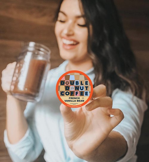 Double Donut Coffee Variety Pack, Including Flavored Coffee Pods, Medium Roast, & Dark Roast Coffee, Single Serve Coffee for Keurig K Cup Brewers, 40 Count