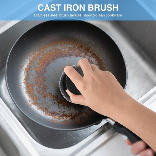 Cast Iron Cleaner | Cast Iron Scrubber Chainmail Pad - 316 Stainless Steel for Pans & Dutch Ovens