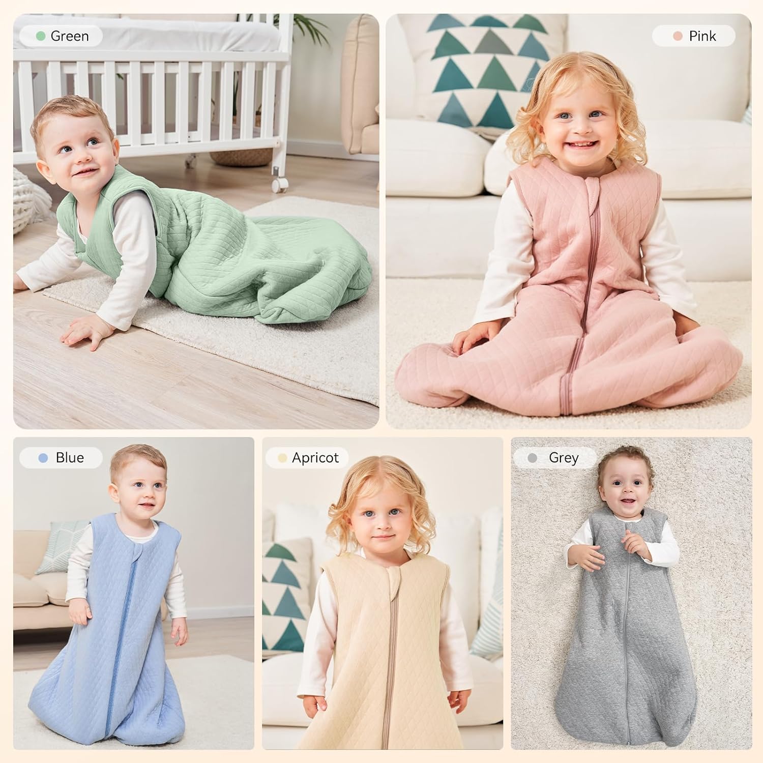 Yoofoss Baby Sleep Sack - 100% Organic Cotton Wearable Blanket for Infants 0-6 Months | TOG 2.5, 2-Way Zipper