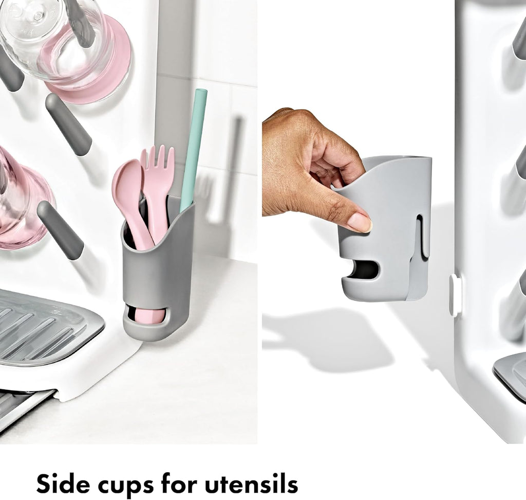 OXO Tot Expandable Drying Rack - Space-Saving Design for Newborn Baby Bottles | Essential Kitchen Organizer