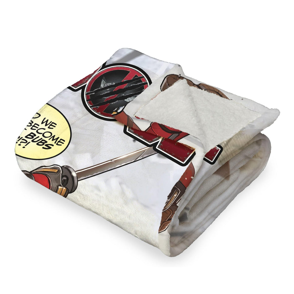 Northwest Deadpool Silk Touch Sherpa Throw Blanket, 50" x 60", Best Bubs