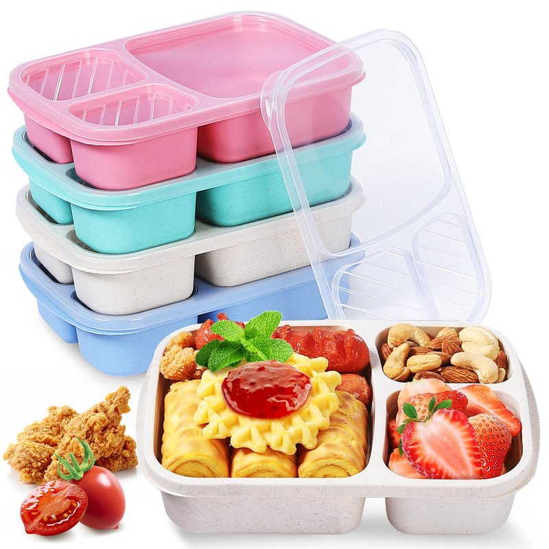 Lunch box meal prep containers snack containers-bento box food storage containers with lids snackle box container bento box adult salad container for lunch reusable for Work - Camping