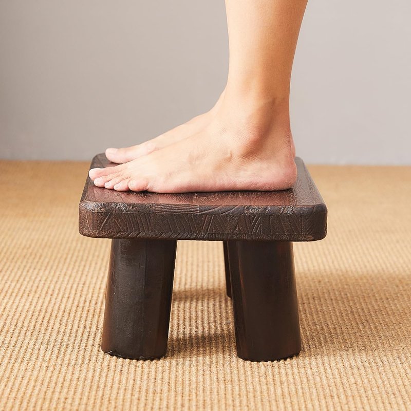 GZQWDC Wooden Foot Stool,Kids Stool,Small Bench,Wooden Steps,Kitchen Step Stool,Wood Plant Stand (14.2"x10.2"x7.1")