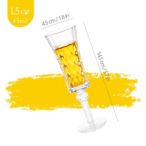 Soopiiso Cordial Glasses with Stem, 1.5oz/45ml, Sherry Glasses Set of 12, Limoncello Glasses for Tequila, Shot Glasses Set with Stem, (A12)