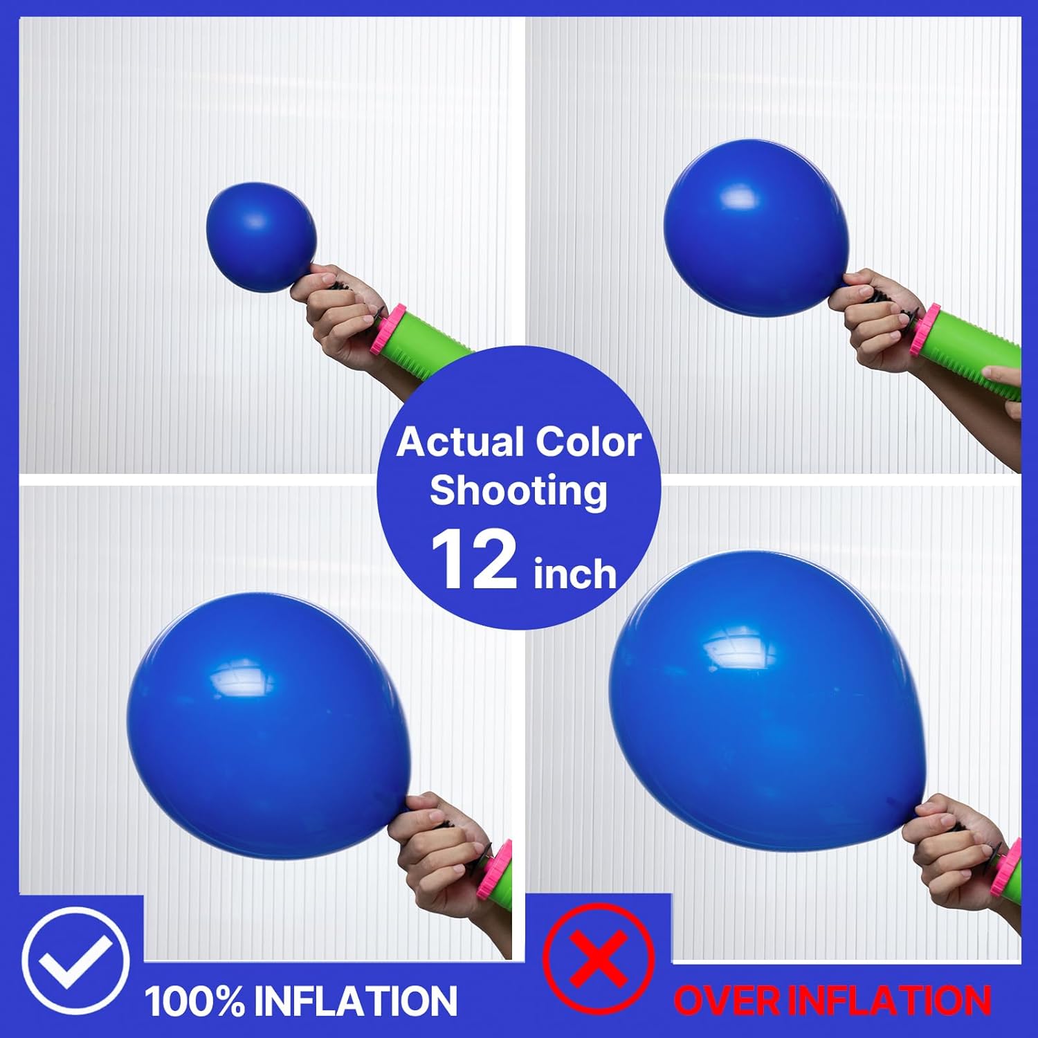 PartyWoo Royal Blue Balloons - 100-Piece Pack with Various Sizes for Baby Shower & Graduation Decor | Dark Blue Balloon Arch Kit