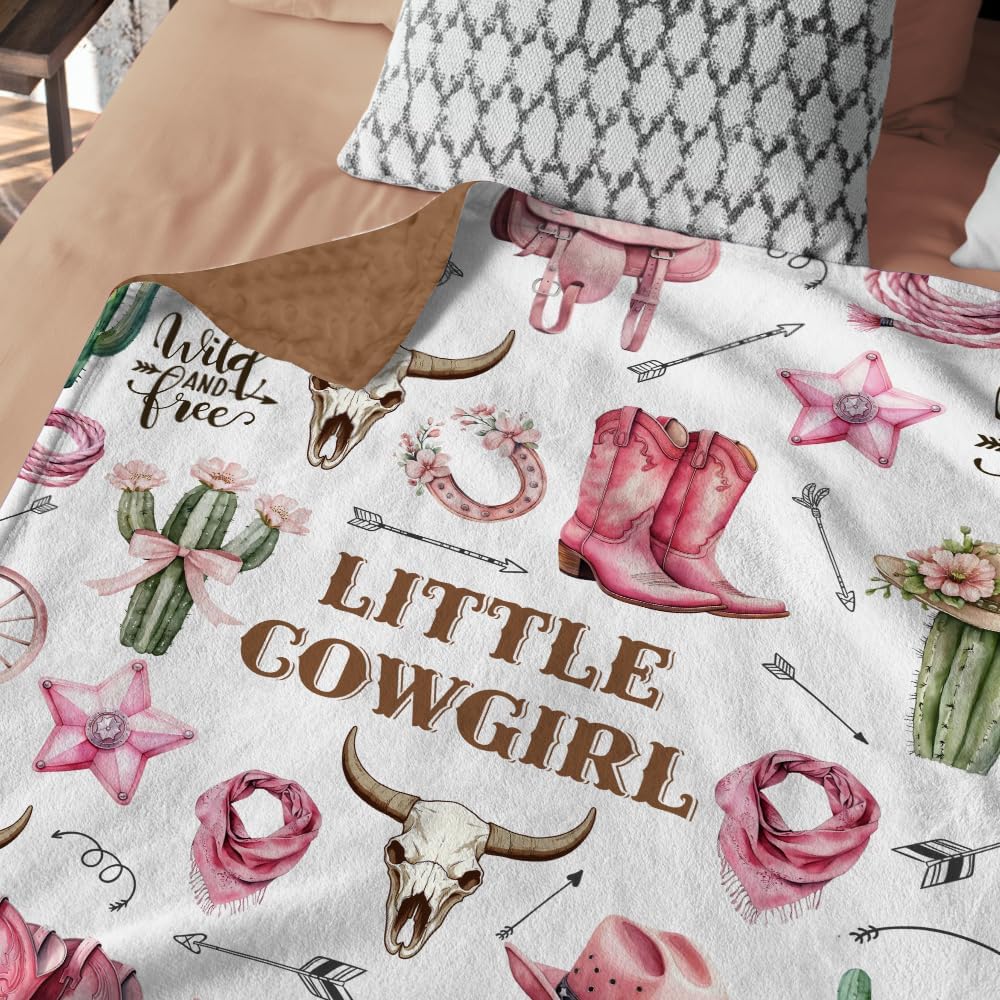 Skiennix Western Baby Blanket - Soft Cowgirl Minky Blanket for Nursery Decor | Lightweight & Warm