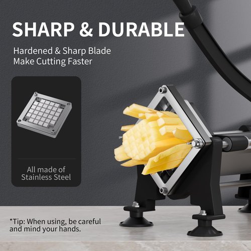 French Fry Cutter for Potatoes, Stainless Steel Potato Cutter with 3/8 Inch Blades, Commercial French Fries Slicer for Whole Potatoes, Carrots, Cucumbers(3/8 Inch Blade)