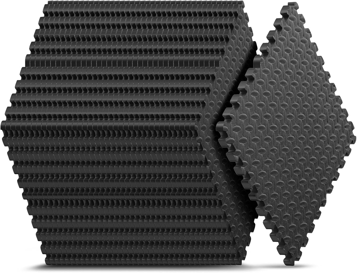 Puzzle Exercise Mat by Home Gym - EVA Interlocking Foam Tiles for Workouts & Play - Black, 24x24 in, 16 Pack
