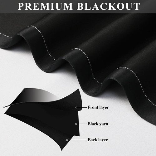 Estelar Textiler Blackout Curtains - Ombre Design, Thermal Insulated, 84 Inch Long, 2 Panels, 52x84 Inch