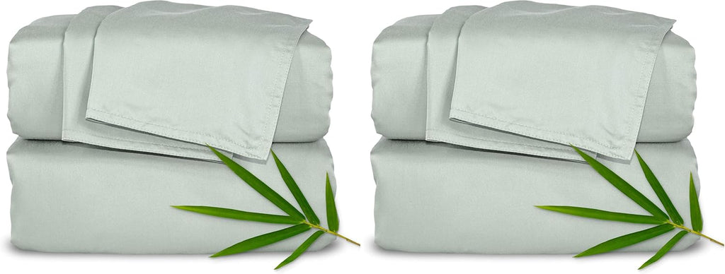 Pure Bamboo King Sheets - Luxuriously Soft & Cooling 100% Organic Viscose Bed Set | Sea Glass, 2-Pack