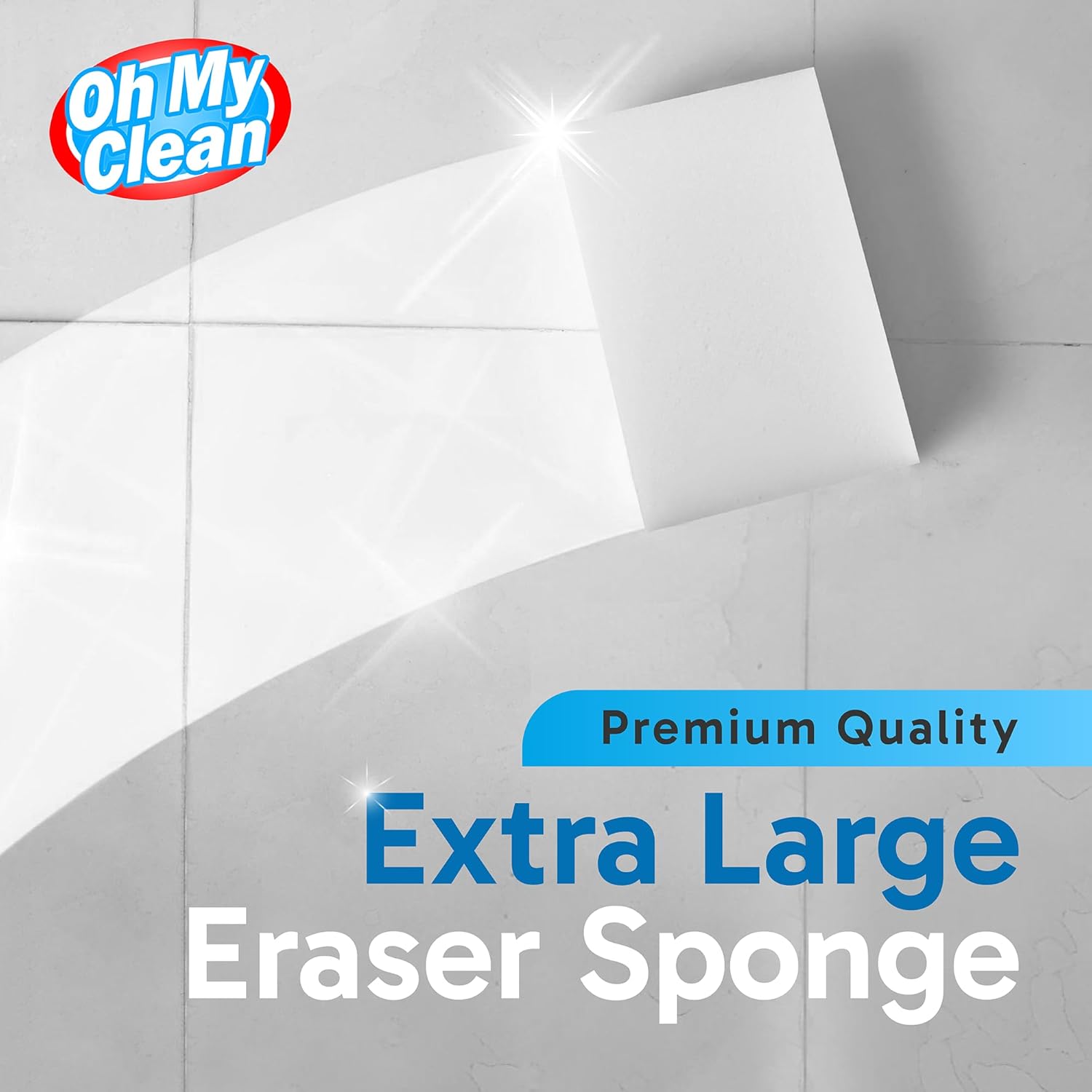 Skiennix Extra Large Eraser Sponge - Extra Thick, Long Lasting Melamine Cleaning Pads | 20 Pack, White Foam for Home & Office