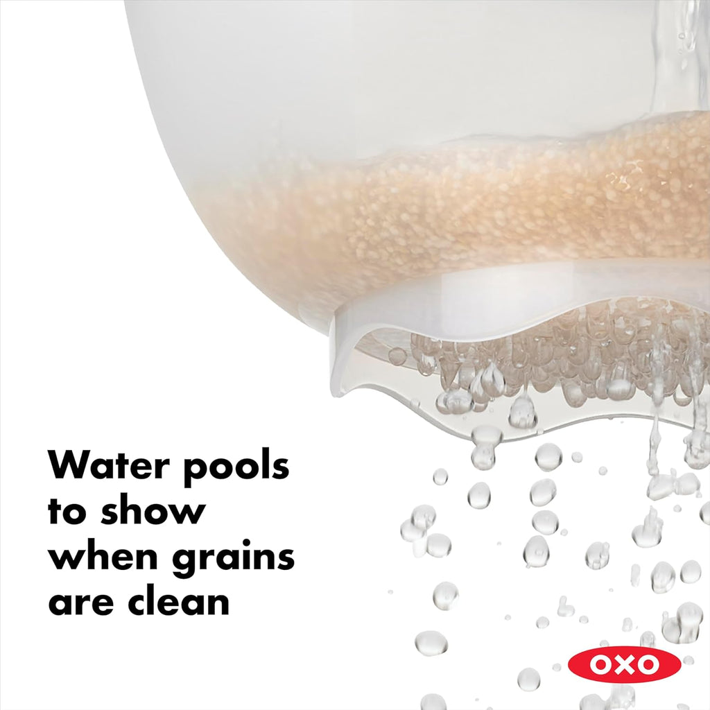 OXO Good Grips Rice Colander - Efficient Washing for Small Grains | Durable & Easy to Use