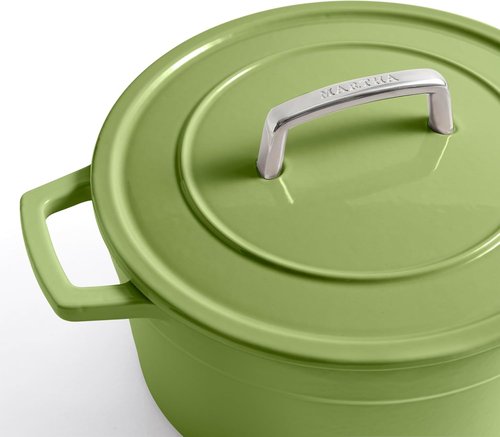 Martha by Martha Stewart 7 QT Enameled Cast Iron Dutch Oven with Lid - Bay Leaf Color
