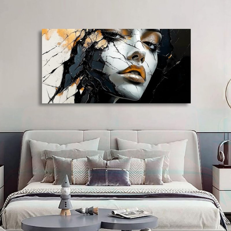 Apahavk White Maiden Pictures Canvas Wall Art for Living room Office Bedroom Wall Decor,Abstract Wall Art Print Modern Noble Butterfly Oil Painting Artwork Waterproof Ready to Hang-20x40inch