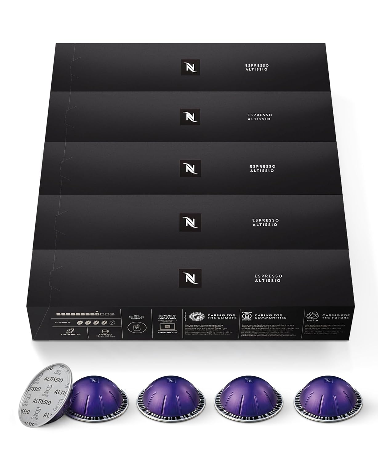 Nespresso Vertuo Capsules - Altissio Medium Roast Espresso Coffee Pods | 50 Count, 1.35oz Brew