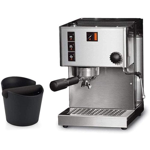 Ailelan Coffee Knock Box, Espresso Dump Bin, Coffee Bin, 4.8 Inch Espresso Knock Box Shock-Absorbent Durable Barista Style with Removable Knock Bar and Non-Slip Base(Round)