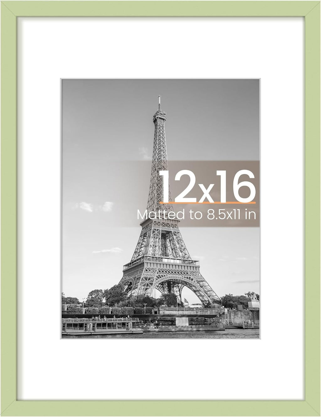 Upsimples 12x16 Picture Frame - Versatile Display for 8.5x11 Photos with Mat or 12x16 Without - Green, 1 Pack