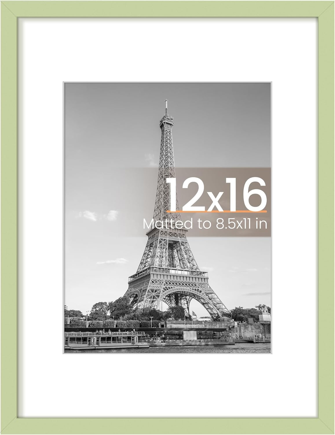Upsimples 12x16 Picture Frame - Versatile Display for 8.5x11 Photos with Mat or 12x16 Without - Green, 1 Pack